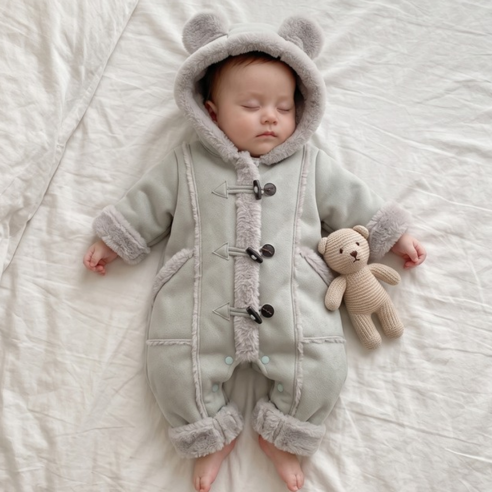 Lilo Velvet Lined Hooded Snowsuit - Grey