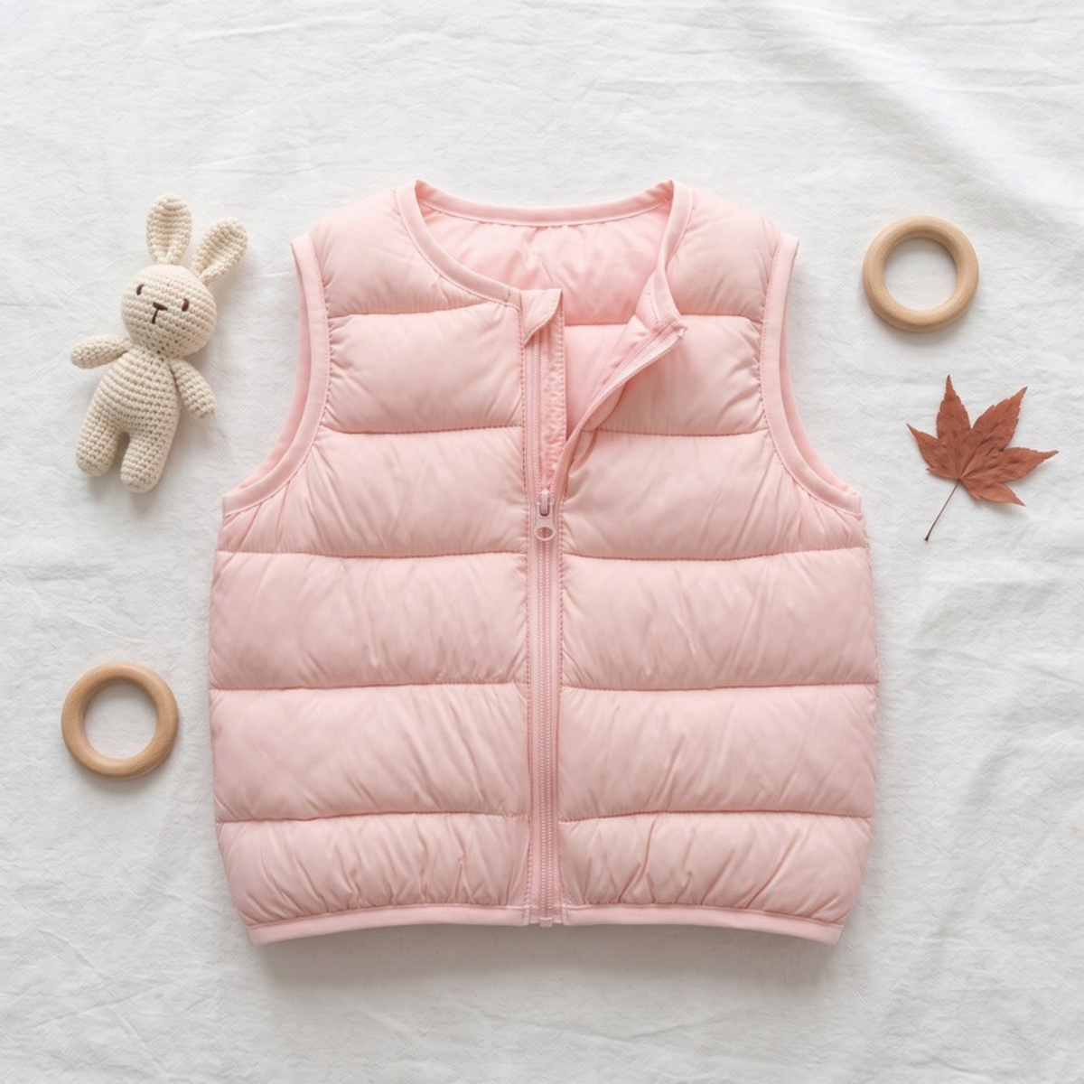 Lilo Slim Padded Sleeveless Gilet - Blush Pink
