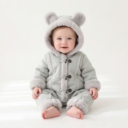 Lilo Velvet Lined Hooded Snowsuit - Grey