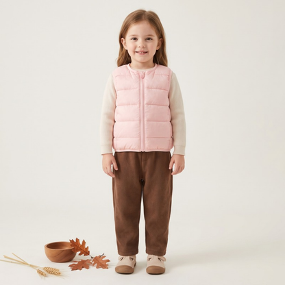 Lilo Slim Padded Sleeveless Gilet - Blush Pink