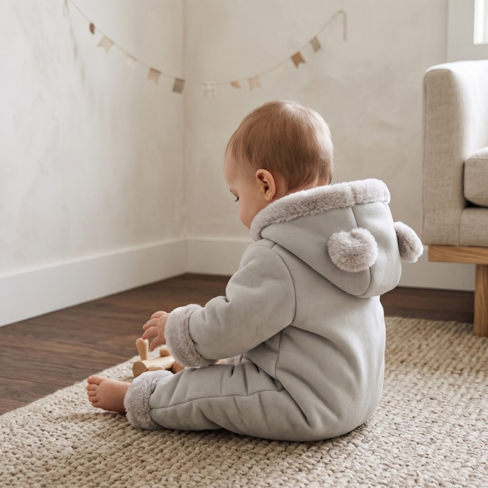 Lilo Velvet Lined Hooded Snowsuit - Grey
