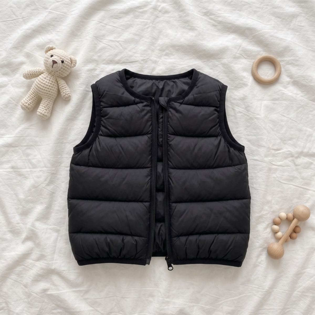 Lilo Slim Padded Sleeveless Gilet - Black
