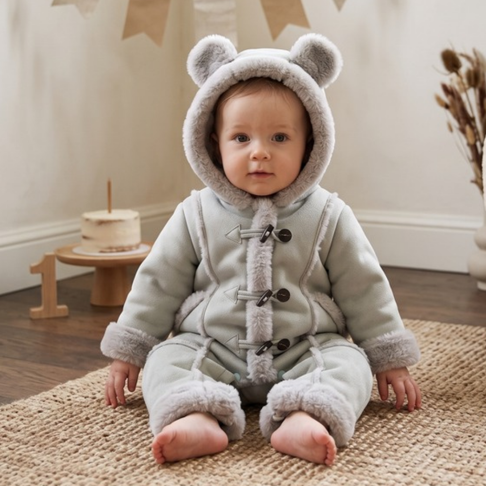 Lilo Velvet Lined Hooded Snowsuit - Grey