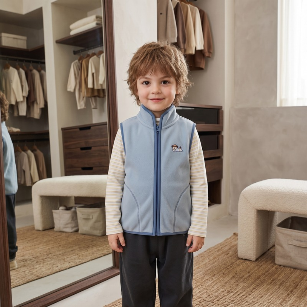 Lilo Kids Fleece Gilet - Light Blue