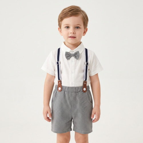 Lilo White Shirt and Shorts Boys Set