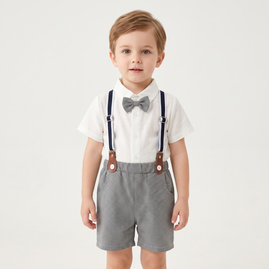 Lilo White Shirt and Shorts Boys Set