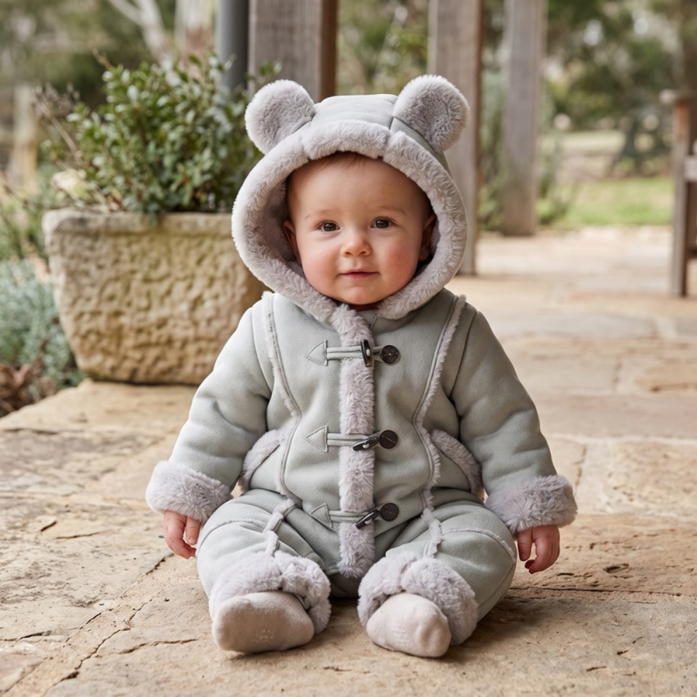 Lilo Velvet Lined Hooded Snowsuit - Grey