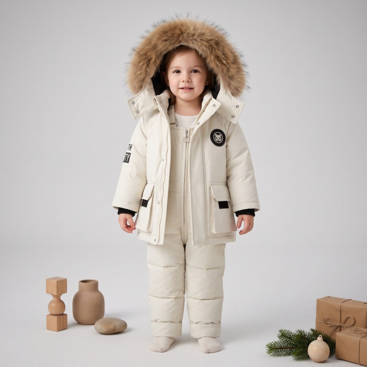 Lilo Baby Puffer Jacket Set - Cream