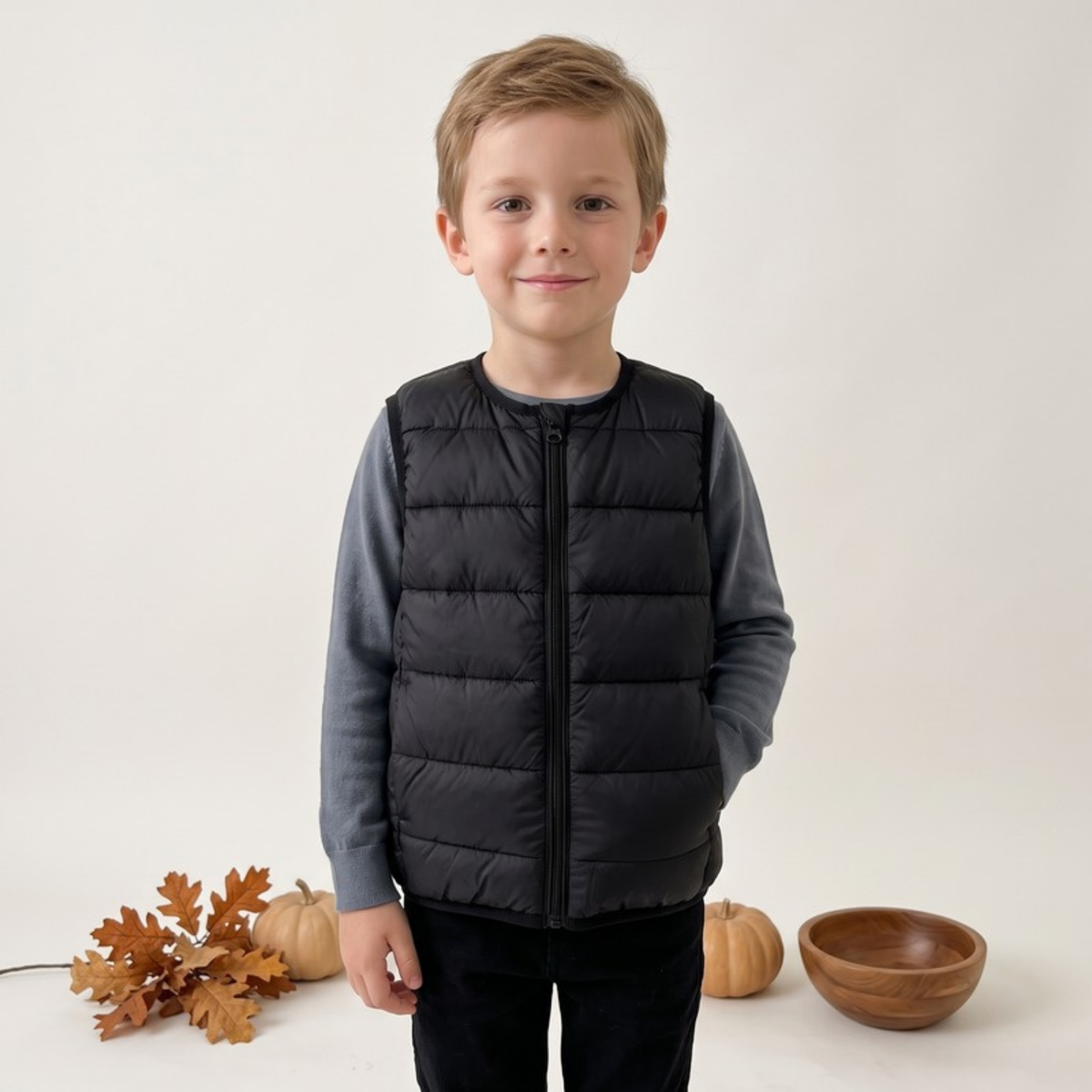 Lilo Slim Padded Sleeveless Gilet - Black