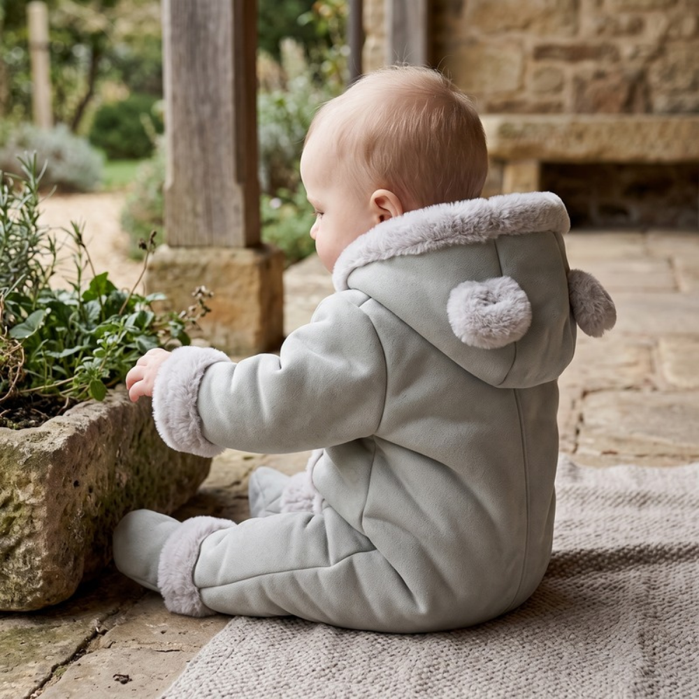 Lilo Velvet Lined Hooded Snowsuit - Grey