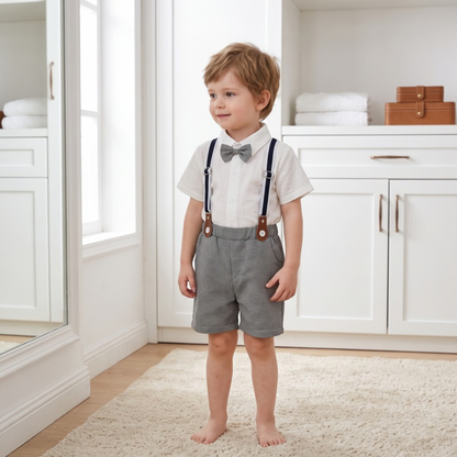 Lilo White Shirt and Shorts Boys Set