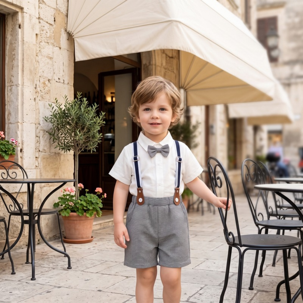 Lilo White Shirt and Shorts Boys Set
