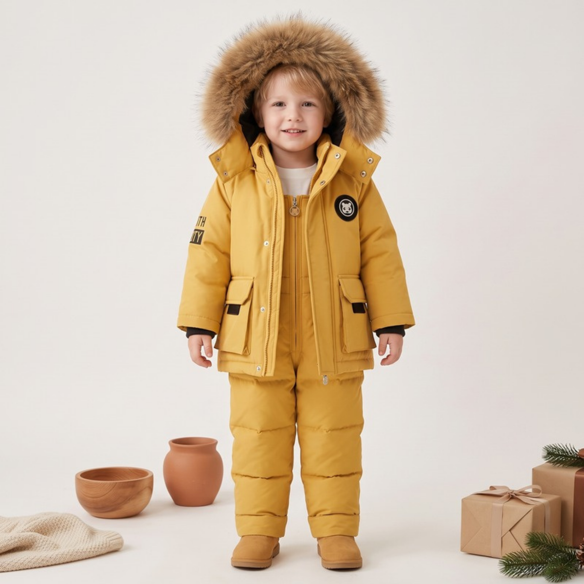 Lilo Baby Puffer Jacket Set - Yellow