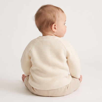 Lilo Baby Knitted Cardigan - Cream Safari