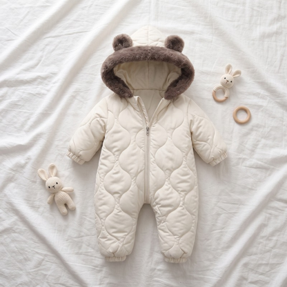 Lilo Ear Hood Padded Snowsuit - Cream