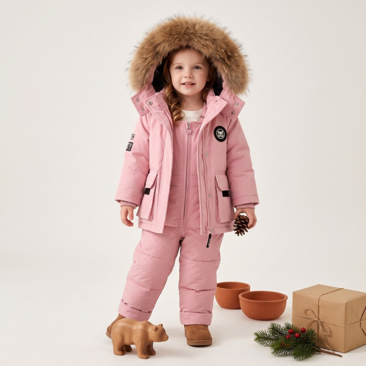 Lilo Baby Puffer Jacket Set - Pink