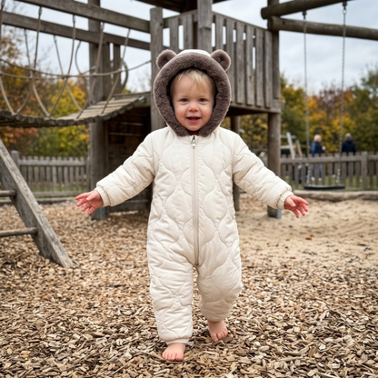 Lilo Ear Hood Padded Snowsuit - Cream
