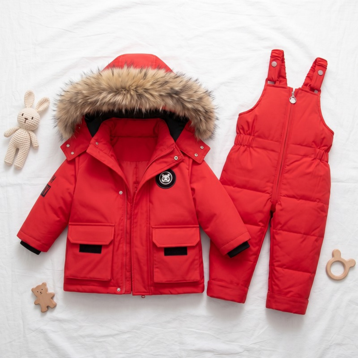 Lilo Baby Puffer Jacket Set - Red