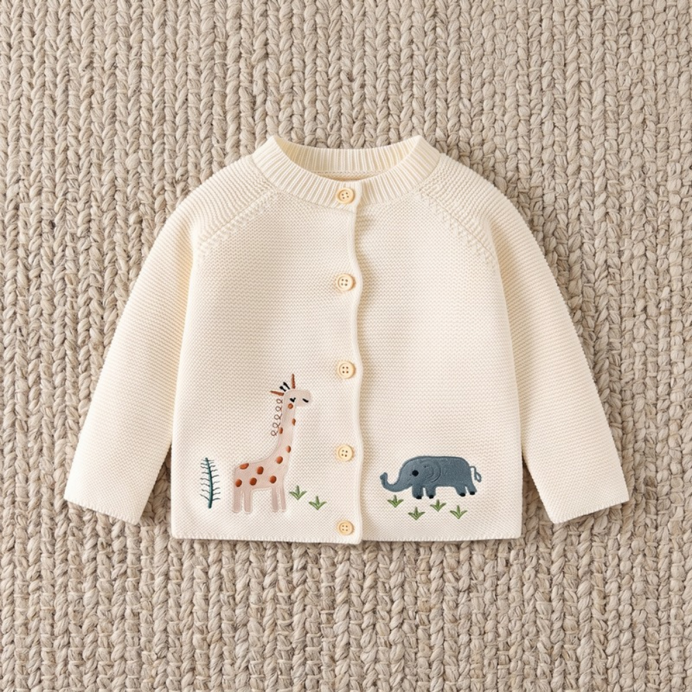 Lilo Baby Knitted Cardigan - Cream Safari