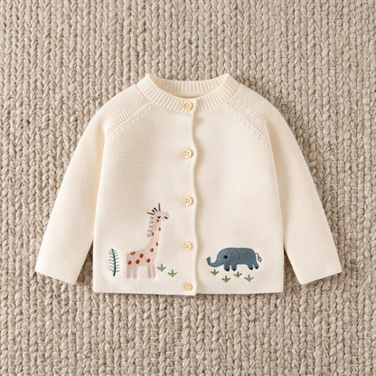 Lilo Baby Knitted Cardigan - Cream Safari