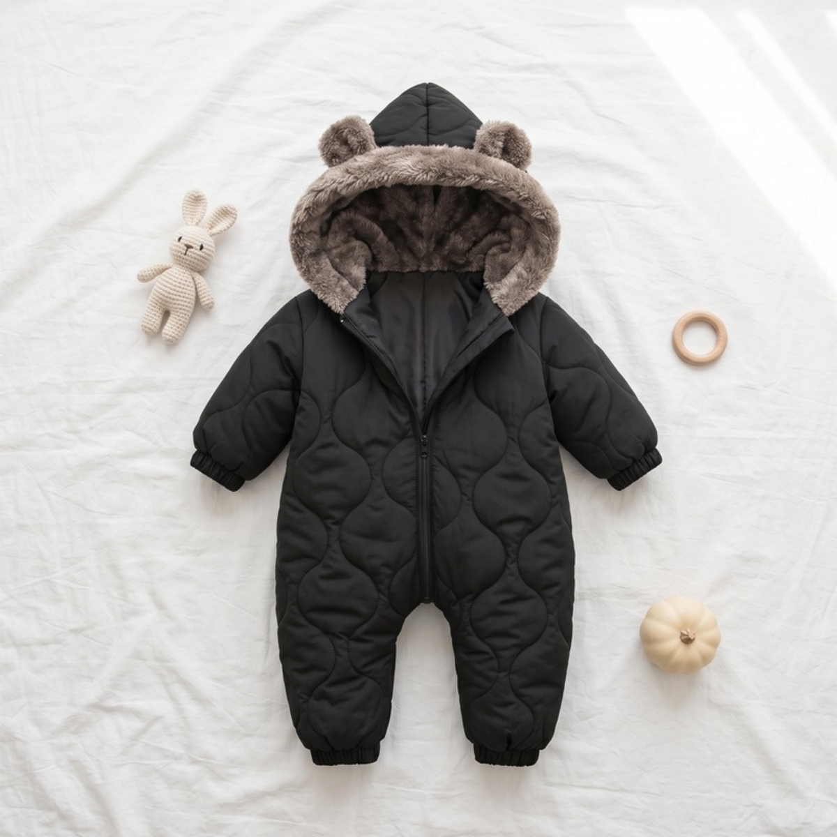Lilo Ear Hood Padded Snowsuit - Black