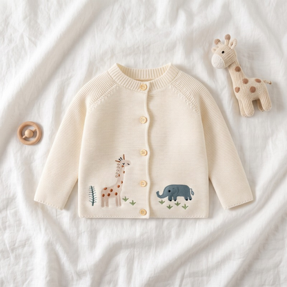 Lilo Baby Knitted Cardigan - Cream Safari