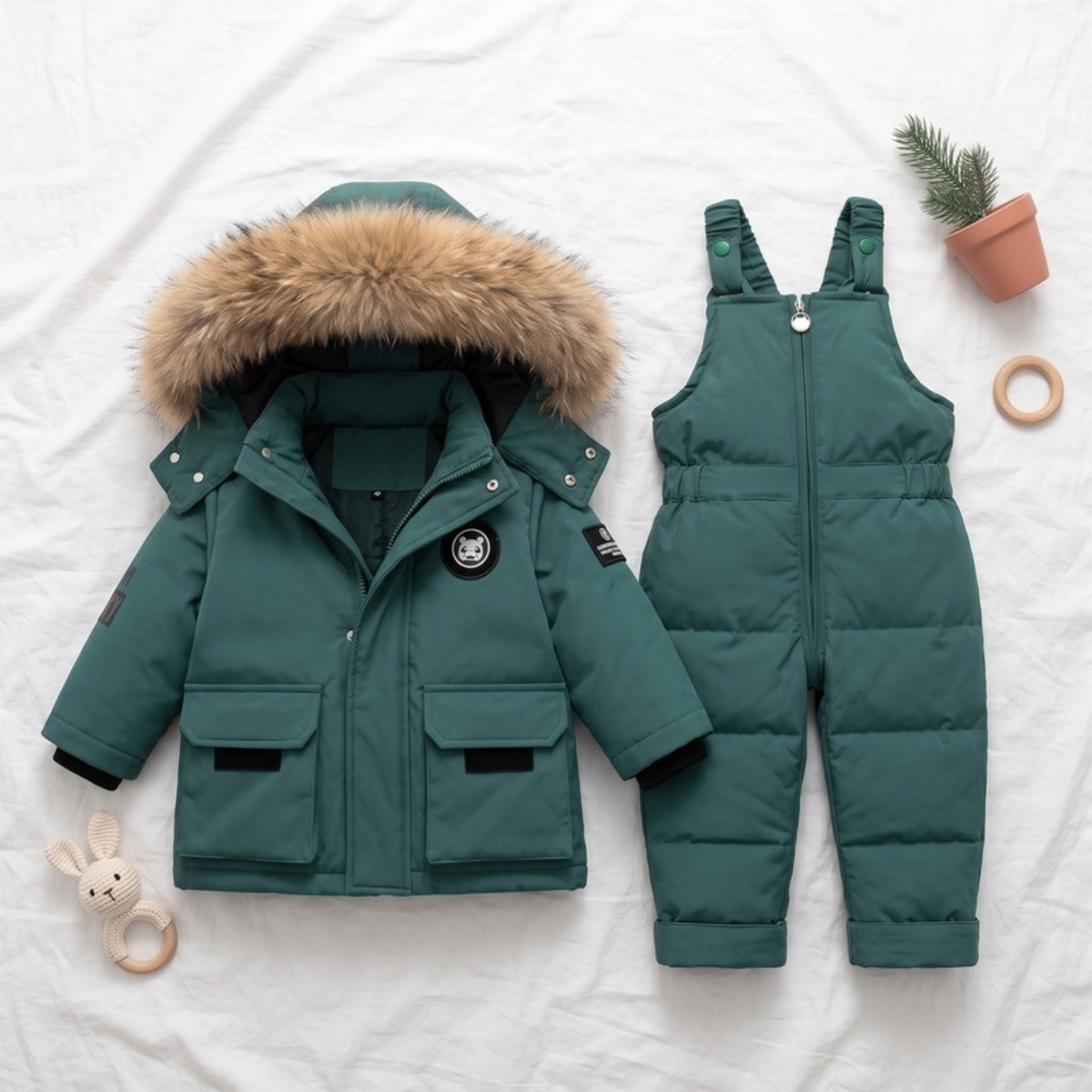 Lilo Baby Puffer Jacket Set - Forest Green