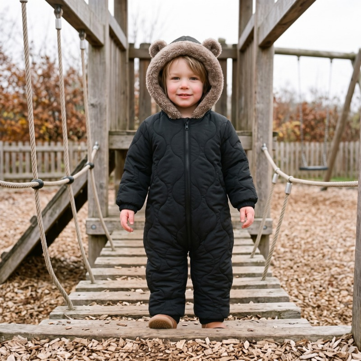 Lilo Ear Hood Padded Snowsuit - Black