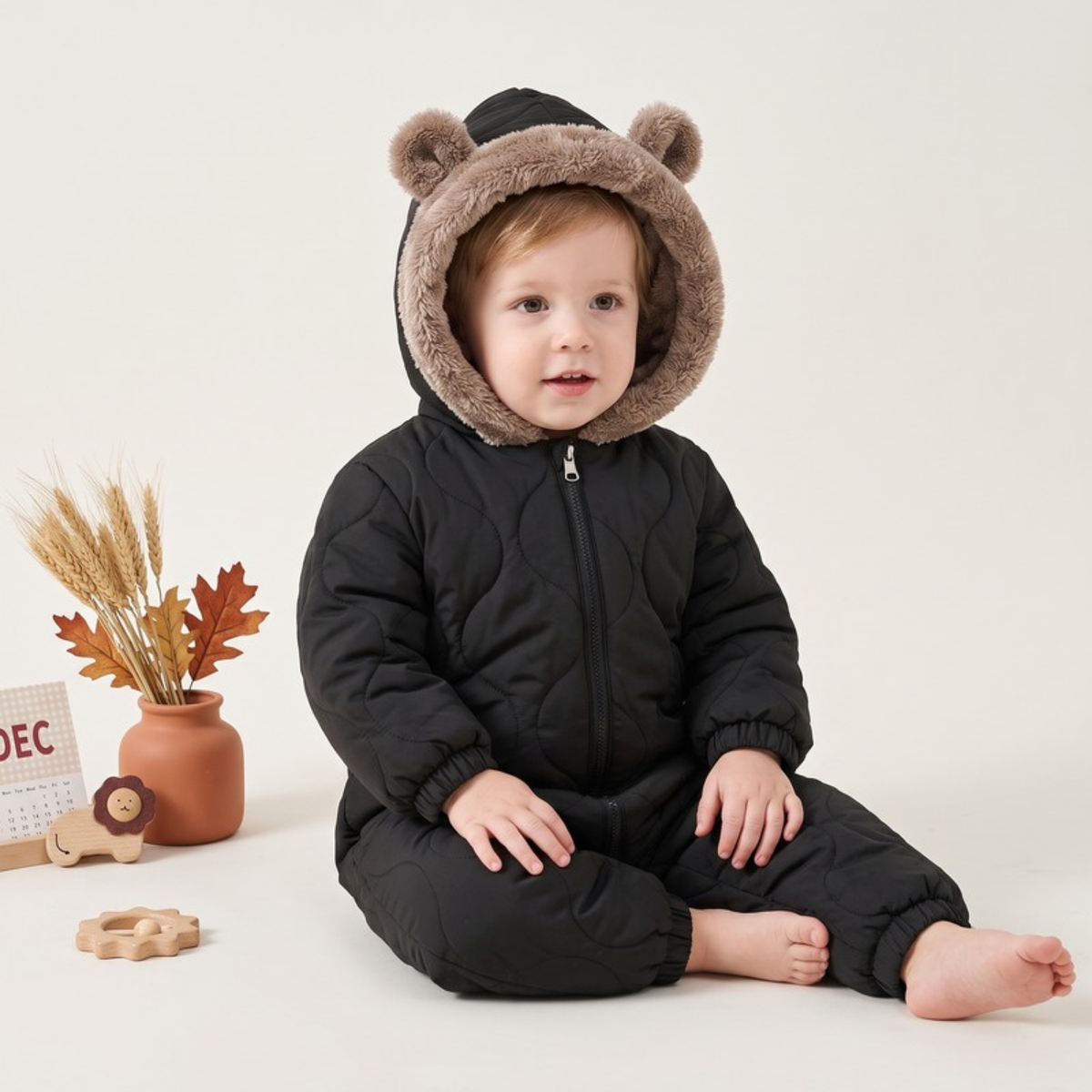 Lilo Ear Hood Padded Snowsuit - Black