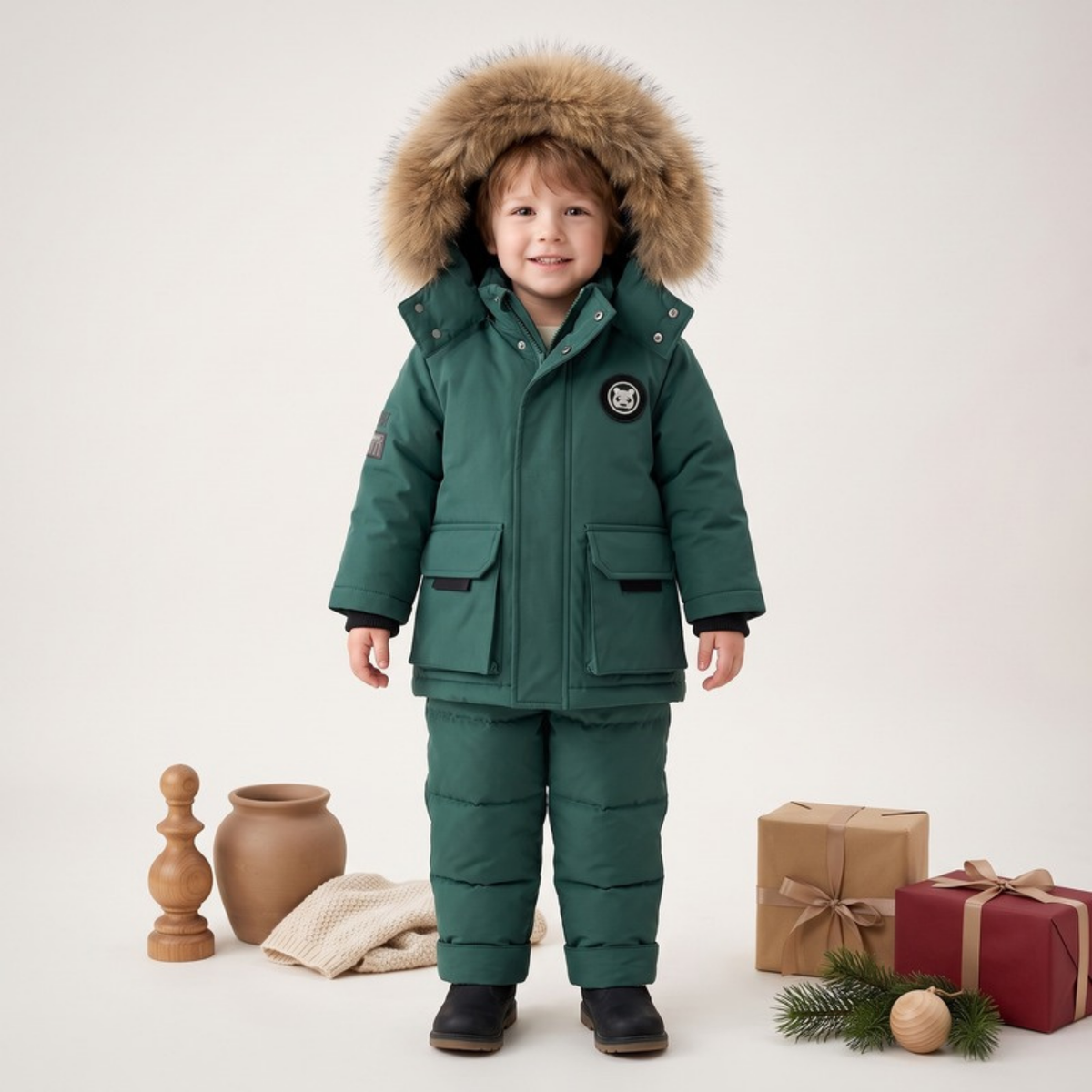 Lilo Baby Puffer Jacket Set - Forest Green