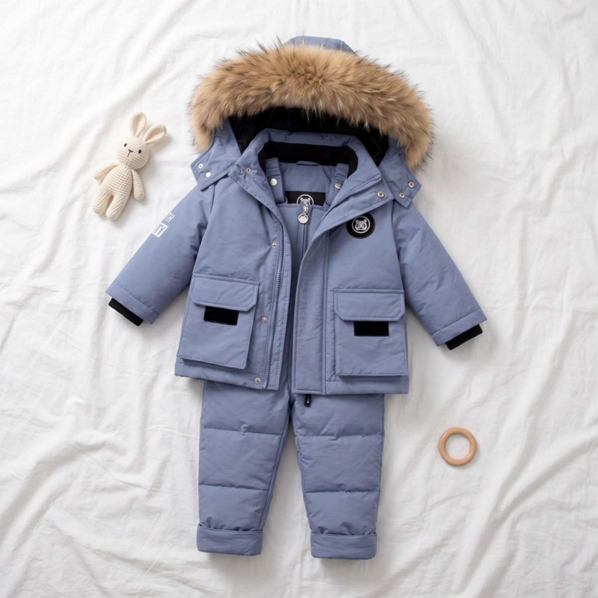 Lilo Baby Puffer Jacket Set - Slate Blue