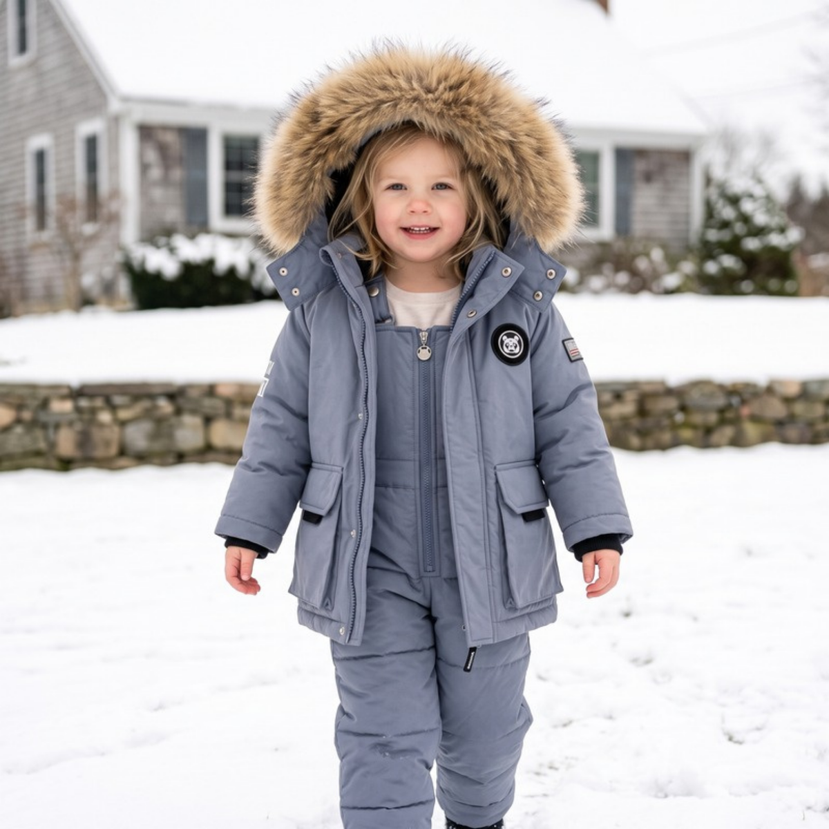 Lilo Baby Puffer Jacket Set - Slate Blue