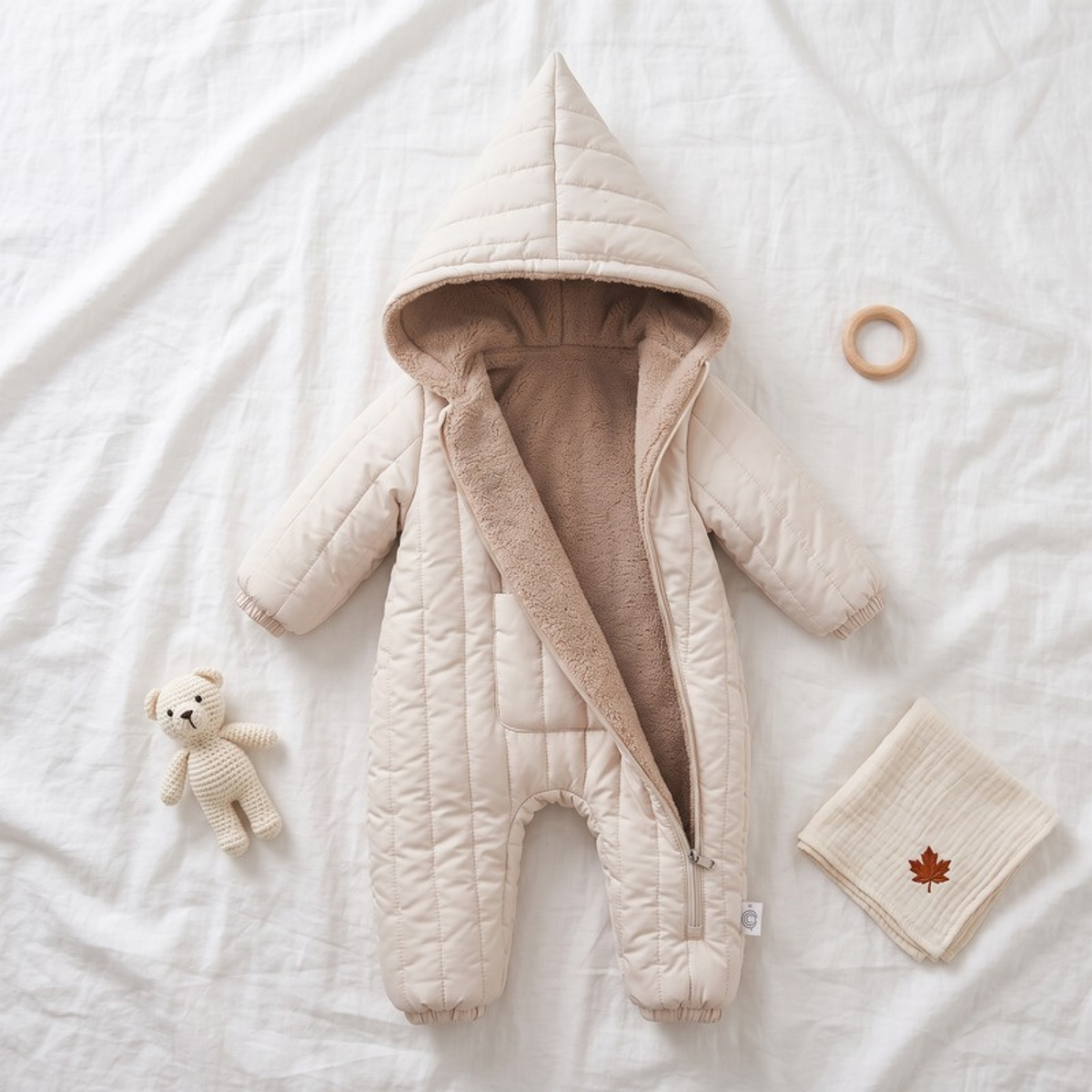 Lilo Pointed Hood Padded Snowsuit - Oat