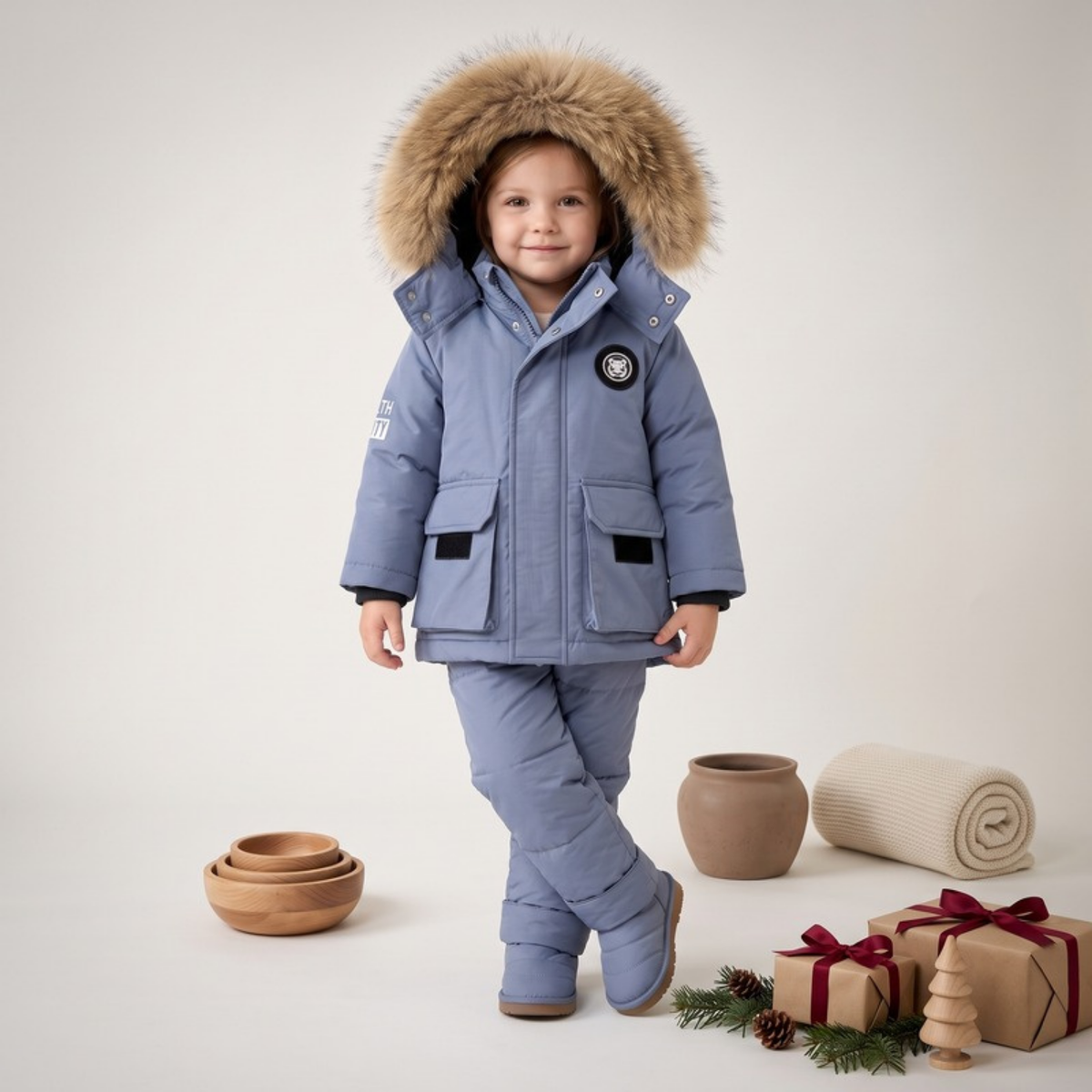 Lilo Baby Puffer Jacket Set - Slate Blue