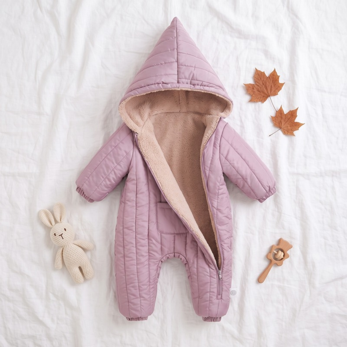 Lilo Pointed Hood Padded Snowsuit - Dusty Rose