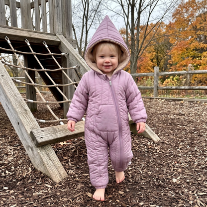 Lilo Pointed Hood Padded Snowsuit - Dusty Rose