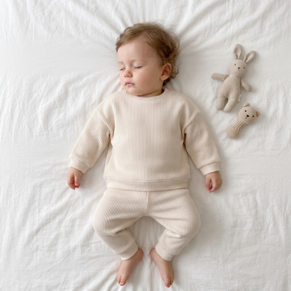 Lilo Casual Knit Two Piece Set - Milky White