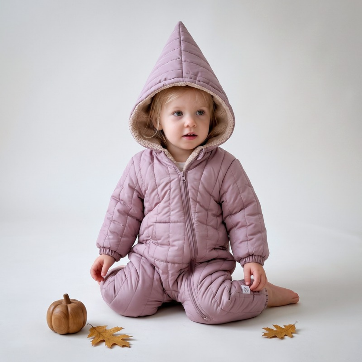 Lilo Pointed Hood Padded Snowsuit - Dusty Rose