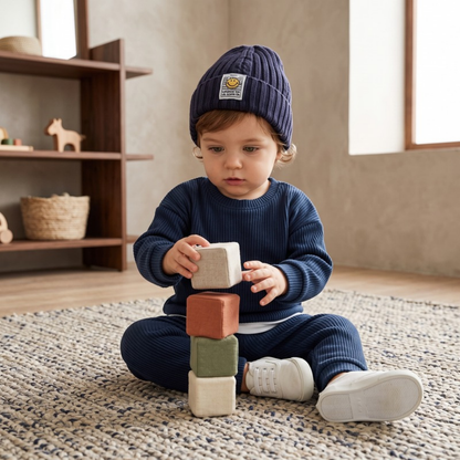 Lilo Casual Knit Two Piece Set - Navy Blue