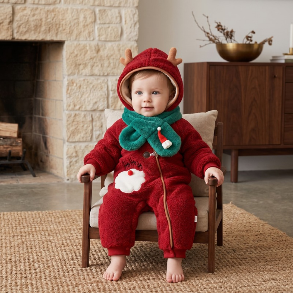 Lilo Fleece Romper with Scarf