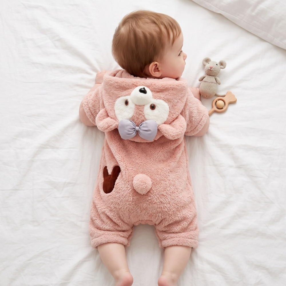 Lilo Bear Winter Sleepsuit - Pink Bear