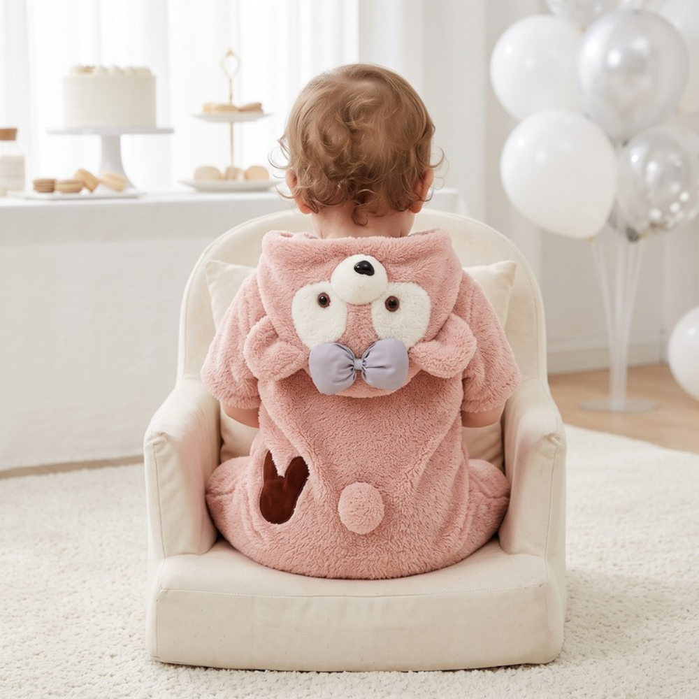 Lilo Bear Winter Sleepsuit - Pink Bear