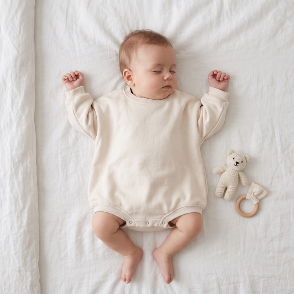 Lilo Sweatshirt Romper - White