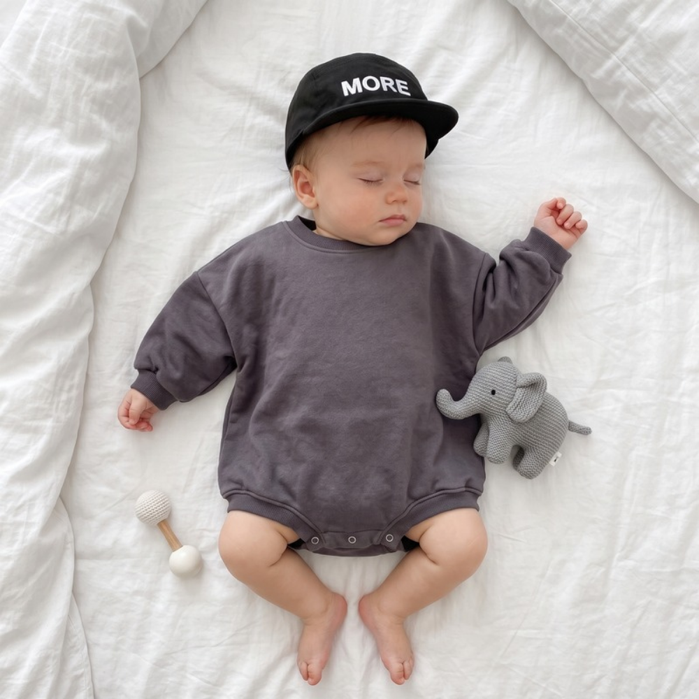 Lilo Sweatshirt Romper - Dark Grey