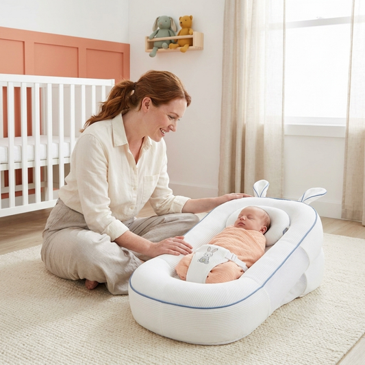 Elevated Newborn Sleep Crib with Rocking
