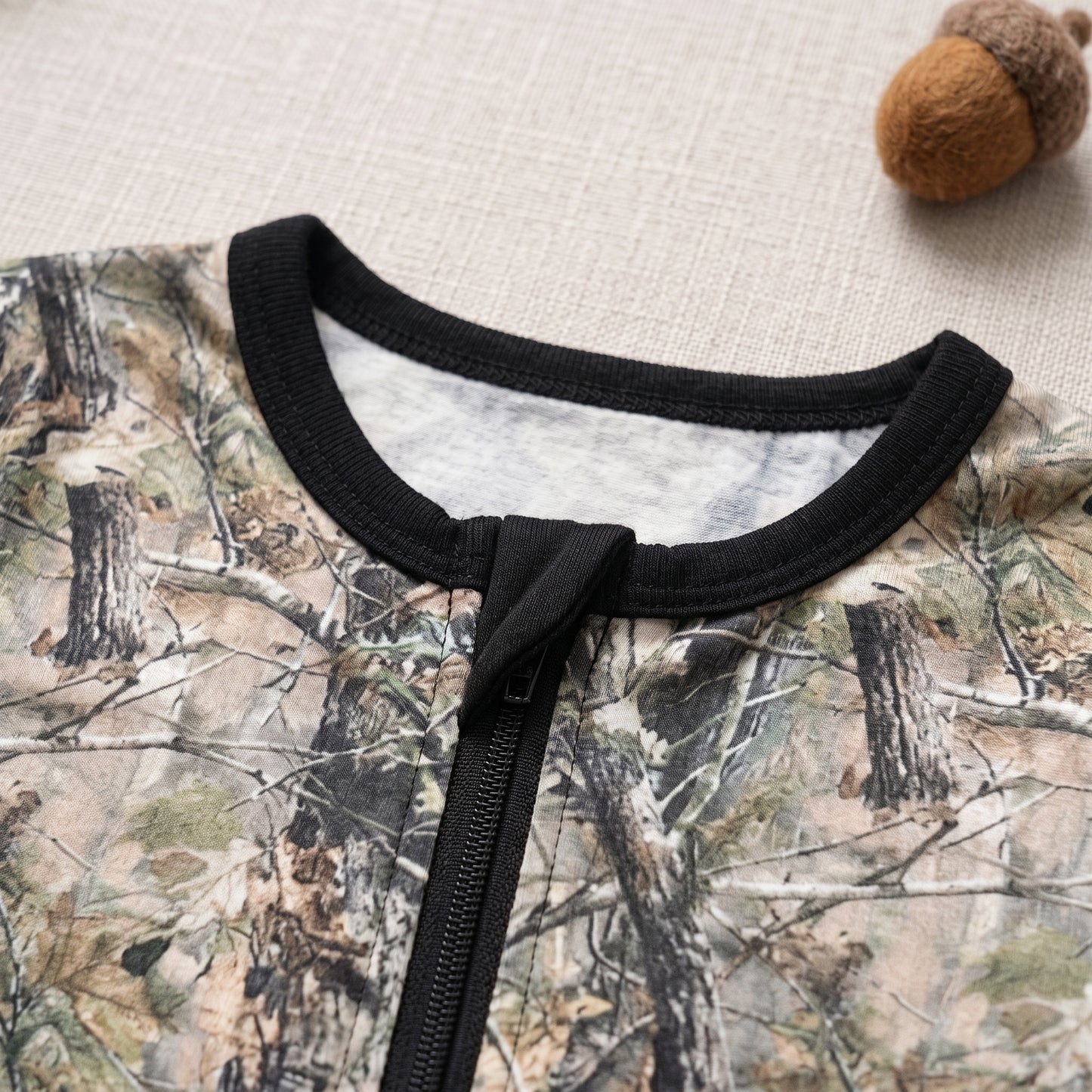 Dusk Leaves Baby Zip Romper