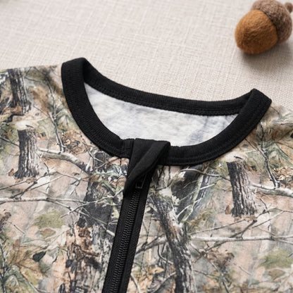Dusk Leaves Baby Zip Romper