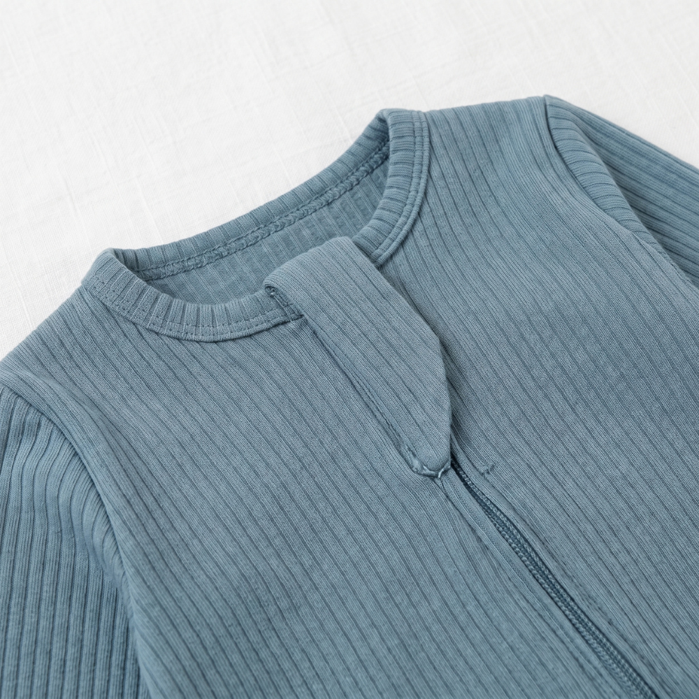 Lilo Infant Ribbed Footie Sleeper in Blue