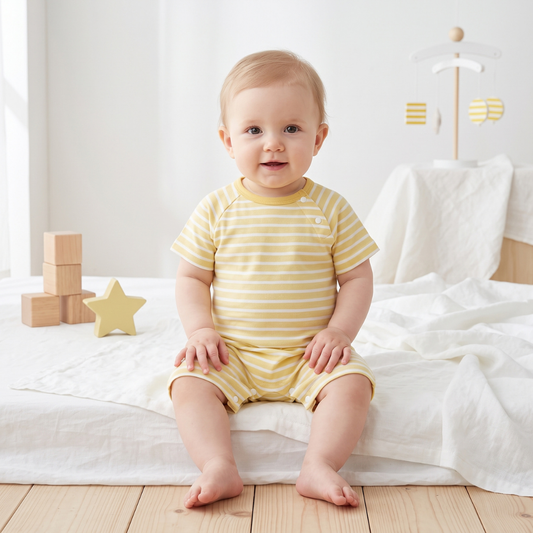 Lilo Baby Jumper in Butter Stripe