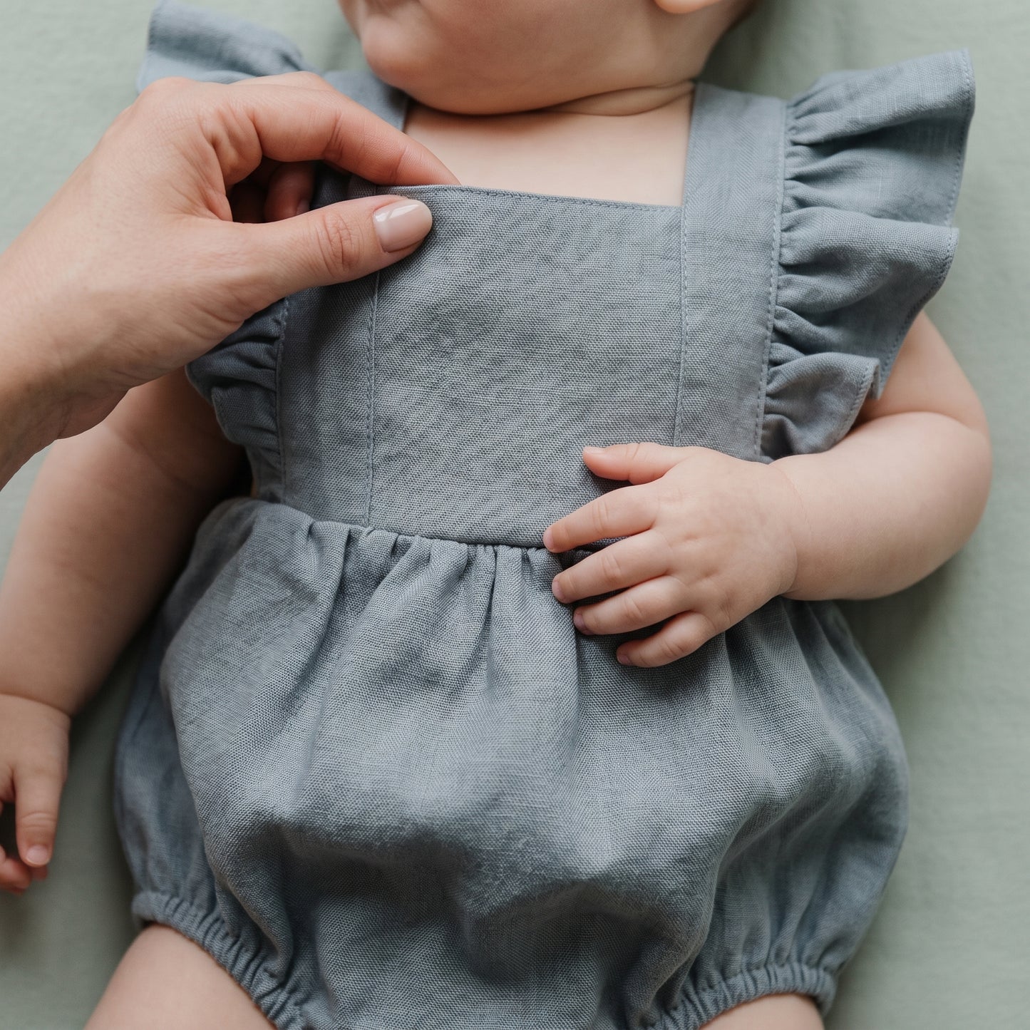 Baby Lilo Ruffle Linen Romper